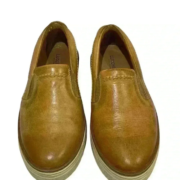 Lucchese Bootmaker Women’s Brown Tan Leather After the Ride Slip On Loafer 8.5 M - Picture 3 of 11